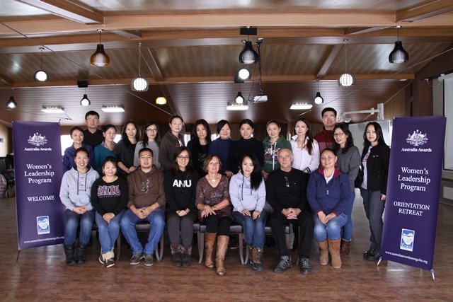 20 participants selected from talented graduates of Australia Awards Mongolia attending the second Women's Leadership Program (WLP) in December 2015.