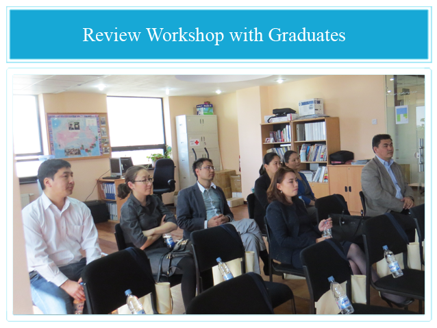 Attendees of a Review Workshop with Graduates who have been working in public and private organisations for two years after completing their Master's studies in Australia.
